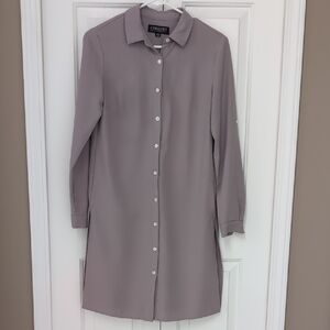 Context Neutral Button-Down Tunic Blouse Shirt